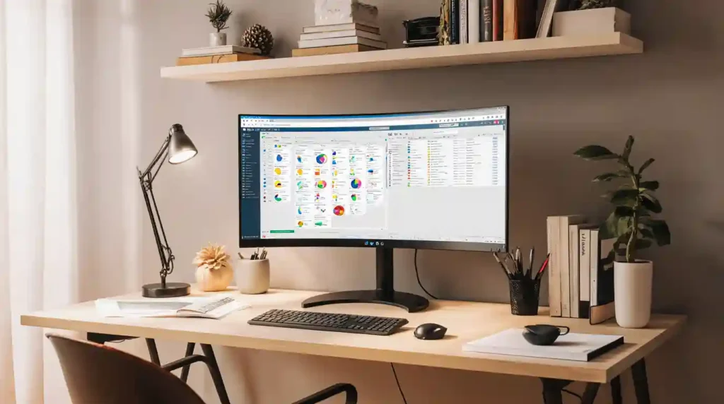 écran incurvé pour le travail